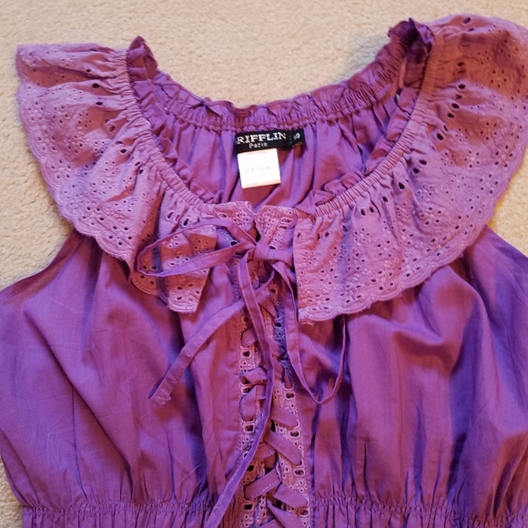 Griffin (Paris) Purple Cotton Blouse - Picture 2 of 5